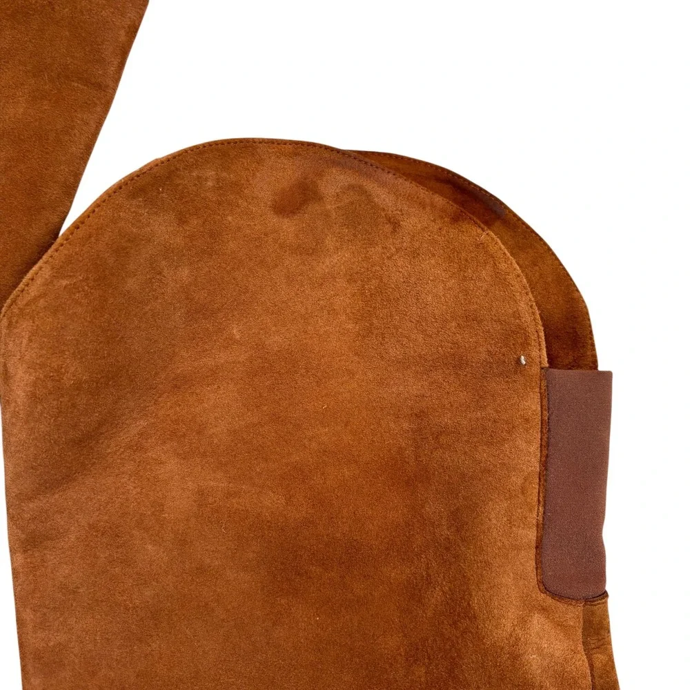 Stuart Weitzman Cognac Brown Suede Over The Knee Block Heel Boots Sz 8.5 Spain